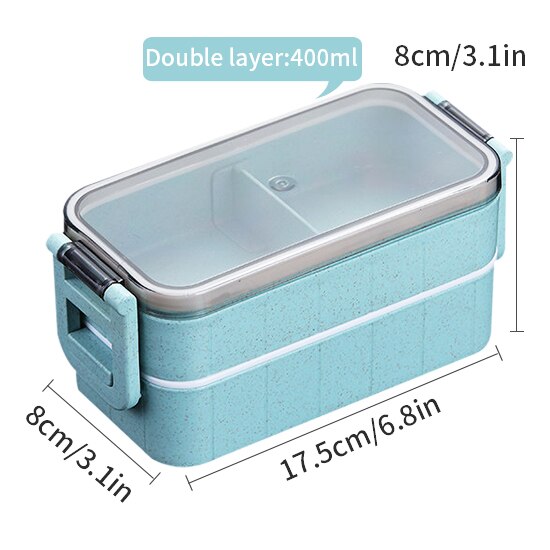 Caja de almuerzo de paja de trigo Bento cajas de microondas vajilla de almacenamiento de alimentos caja de alimentos: A2