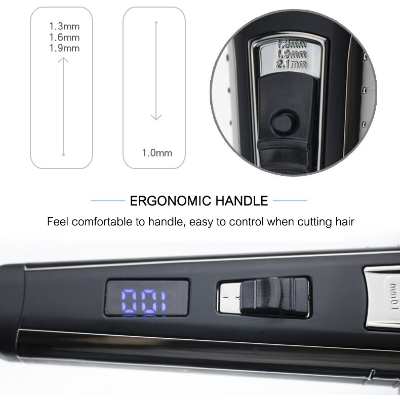 HTC Wireless AT-760 Hair Clipper Rechargeable Ceramic Hair Trimmer Electric Shaver Barber Hair Cutting Machine Haircut