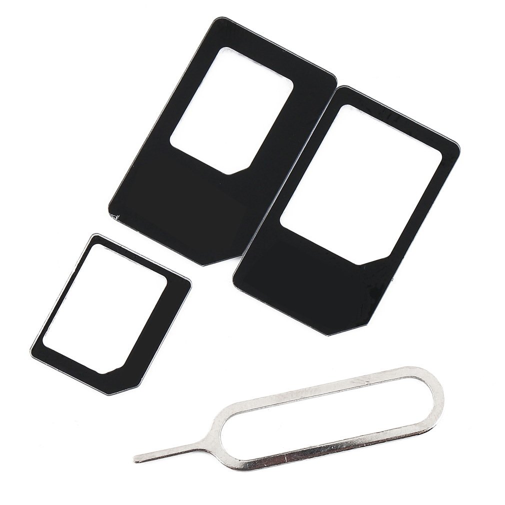 Only 4 in 1 simkort adapter kit mikro standard sim adapter för iphone 5 5s 6 7 4 för samsung  s8 s7 s6 plus