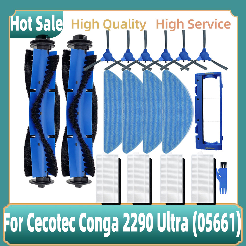 Para Cecotec Conga 2290 Ultra 05661 Robot repuestos de aspiradora accesorios Cepillo Lateral principal filtro Hepa trapo de fregona