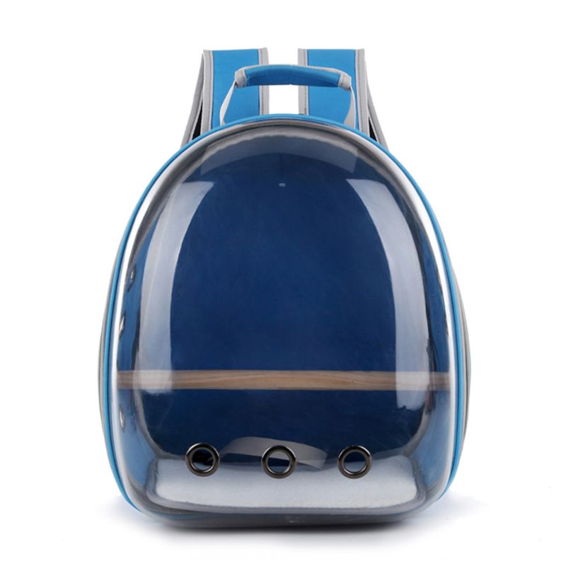 Pet Papagei Träger Vogel Reisetasche Raum Kapsel Transparent Rucksack Atmungs 360 grad Sightseeing: Light Blue