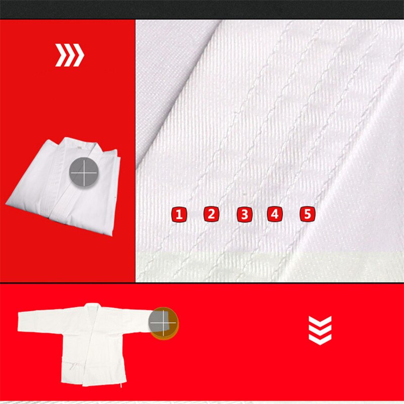 Uniforme de Karate para adultos, ropa de , color blanco, transpirable, Dobok, Kyokushinkai, Dogi, Kimono, cinturón de Taekwondo, traje de Karate para niños y hombres