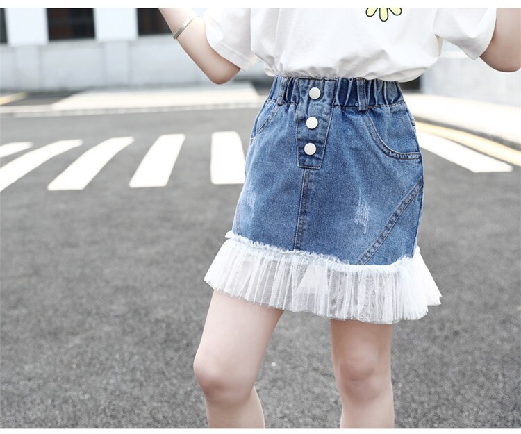 teenage girls denim skirt 12 years old children clothes girl casual