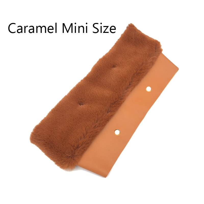 Fur Plush Trim for obag handbag Thermal Plush Decoration Fit for O bag Silicone bag Accessories women's handbags: Mini Caramel