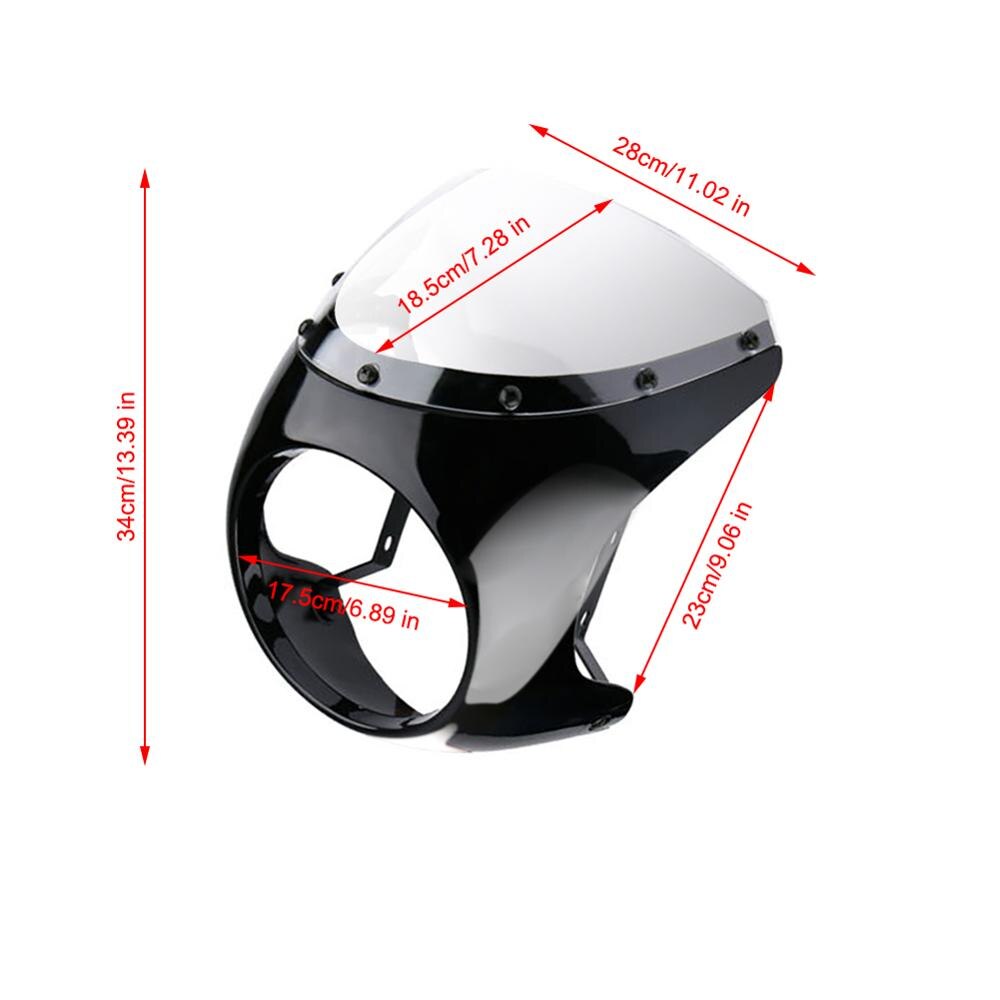 Universele 7 "Koplamp Kuip Retro Cafe Racer Stuur Screen Voorruit: Default Title