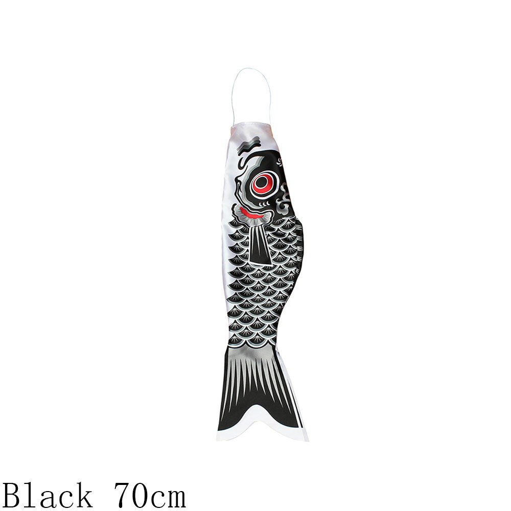 Fumetto di Pesce Vento Calzino Bandiera Colorate In Stile Giapponese Manica A Vento Carpa mini Koinobori Regali di Pesce Vento Streamer Festa A Casa Decorazioni: Black 70cm