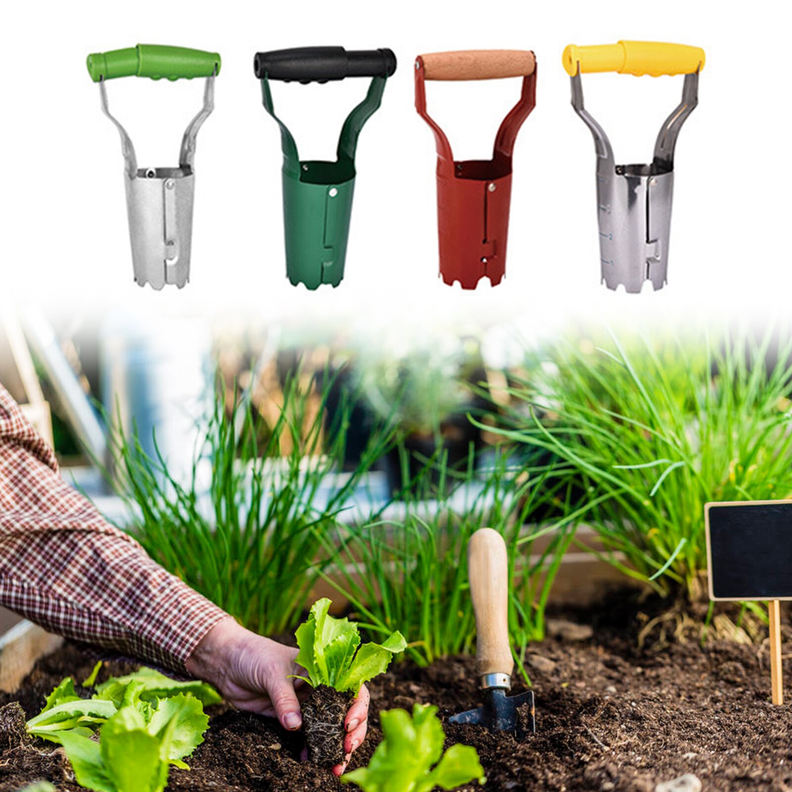 Seedling Dibber Transplanting Planting Tools Bulb Garden Transplantation Tool Hand Tool Set Bulb Transplanter With Spring Handle