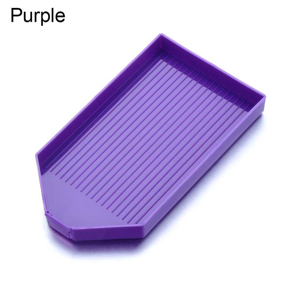5D DIY Diamond Painting Diamond Embroidery Accessories Large Capacity Big Drill Plate Square Plastic Tray Plate: Purple