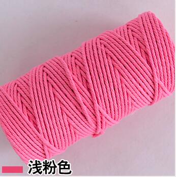 Kleurrijke Zachte Katoen Twisted Cord Macrame Touw Craft Artisan String DIY Handgemaakte Koppelverkoop Draad Koord Touw: Roze