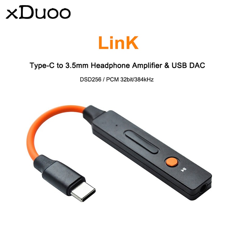 Xduoo Link Hi-Res Audio ESS9118EC Type-C to 3.5mm Headphone Amplifier AMP USB DAC support DSD256 PCM 32bit/384kHz for Android/PC