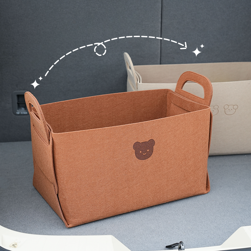 Opvouwbare Opslagmand Autokofferbak Opbergdoos Slijtvast Vilt Materiaal Met Hoge Capaciteit Voor Meerdere Gelegenheden