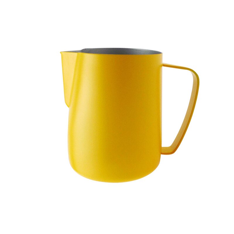 Maitokannu 0.35-0.6l ruostumatonta terästä vaahdotuskannu pull kukka kuppi kahvi maidonvaahdotin latte art maitovaahto työkalu kahvi: 350ml / Keltainen