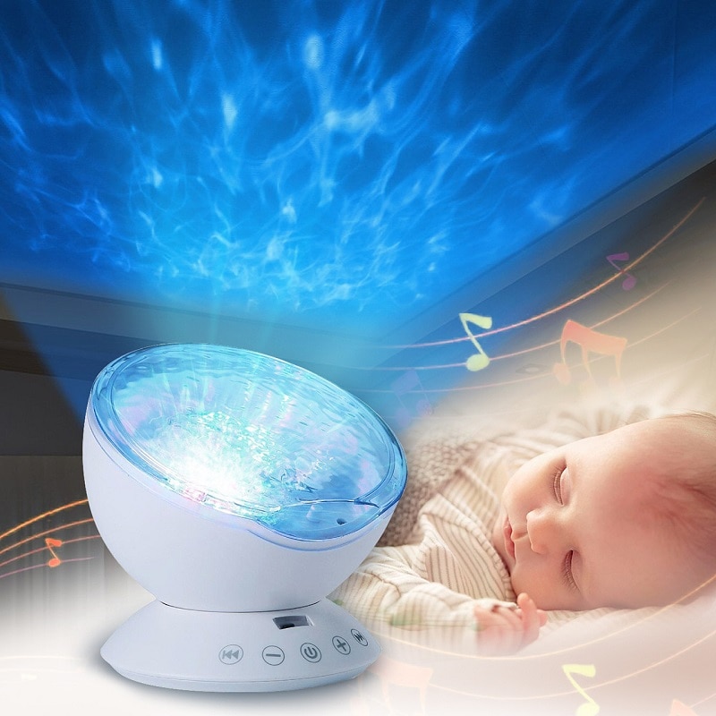 Bambino Giocattoli Luminosi di Notte della Luce di Sonno Star Cielo Ocean Wave del Giocatore di Musica Lampada Del Proiettore Del Bambino Giocattoli LED di Sonno Placare Luci regali