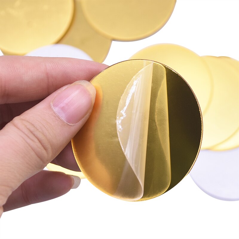 Pegatinas acrílicas de lunares para decoración del hogar, papel tapiz de 5cm, de lunares dorados y plateados, para dormitorio, cuarto de niños, 20/50 Uds.