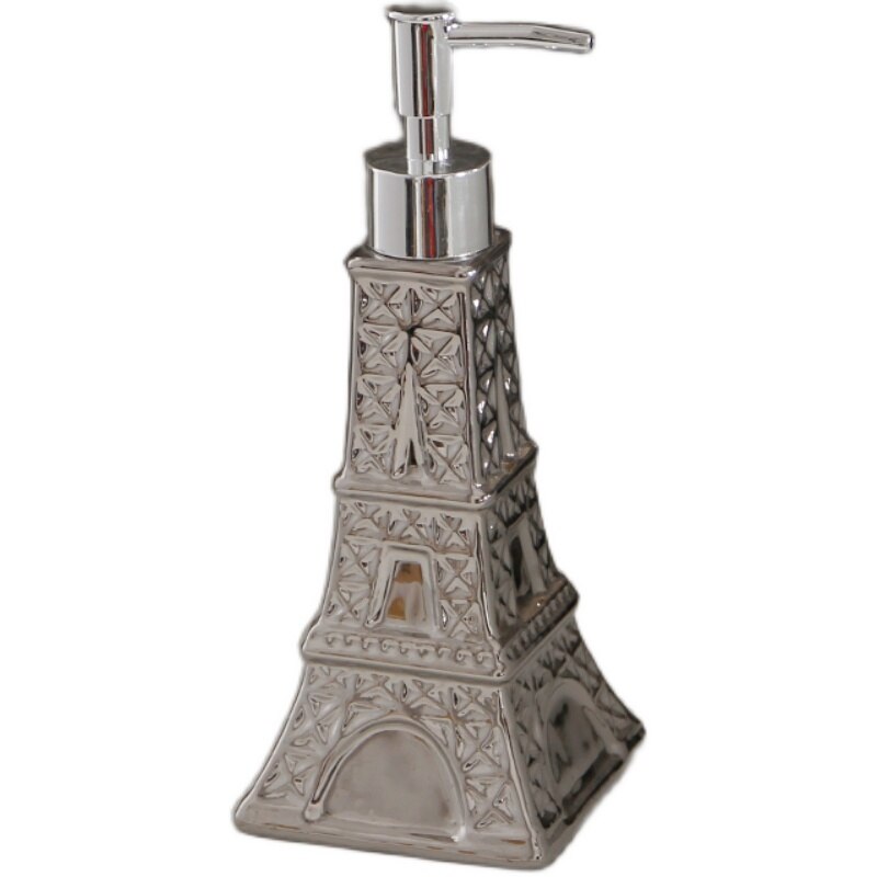 Silver Portable Liquid Soap Dispensers Retro Ceramic Bathroom Accessories Shower Gel Shampoo Bottles: A