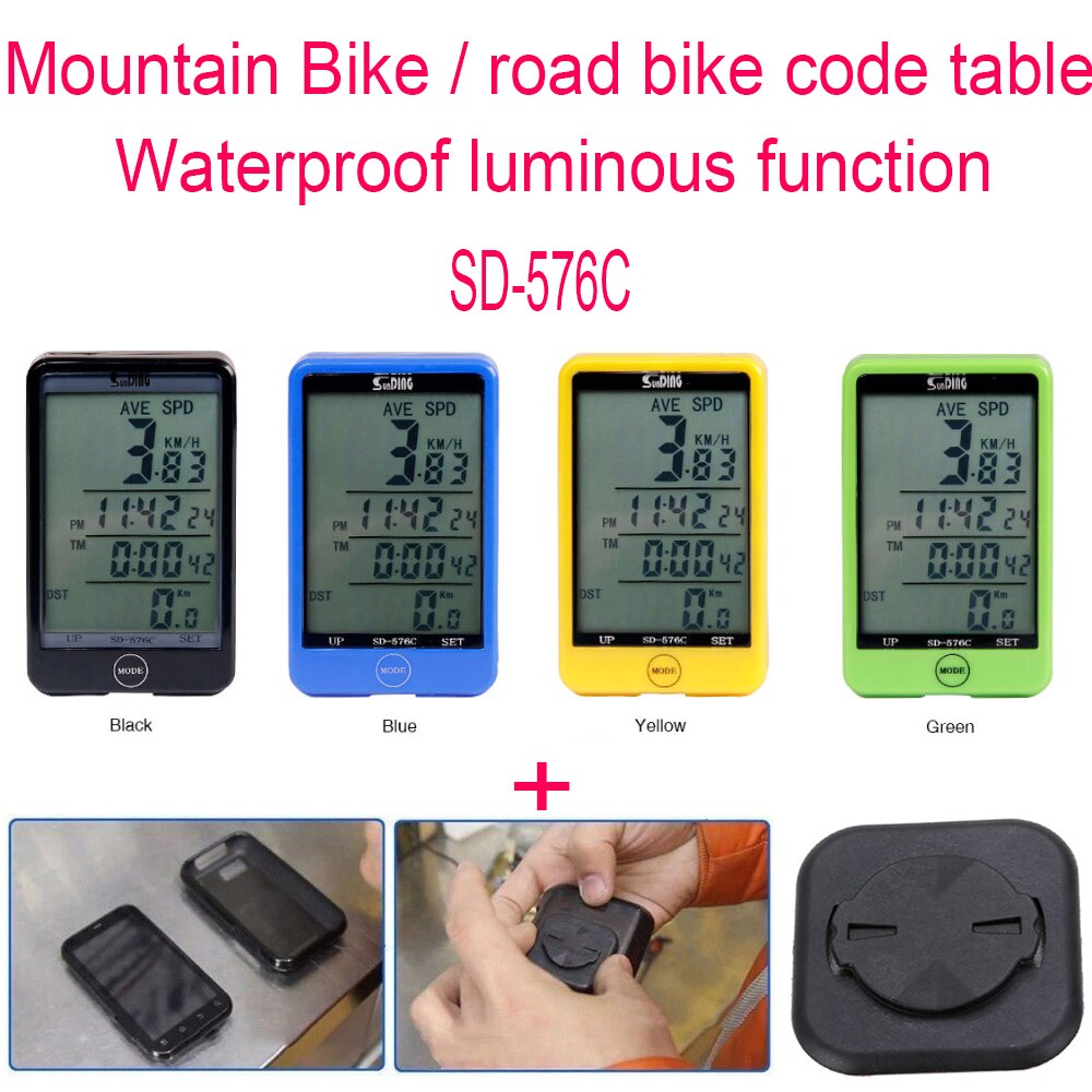 Bicycle code watch Sunding Mountain Bicycle Speed Meter SD576C Wireless English Waterproof Speedometer Velocity Metre NightLight