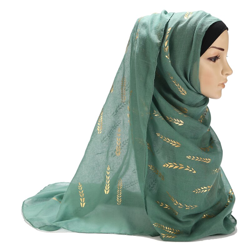 Kvinder bronzing blade chiffon hår tørklæde sjal hijab tørklæde wrap ensfarvet muslimske tørklæder 18 farver