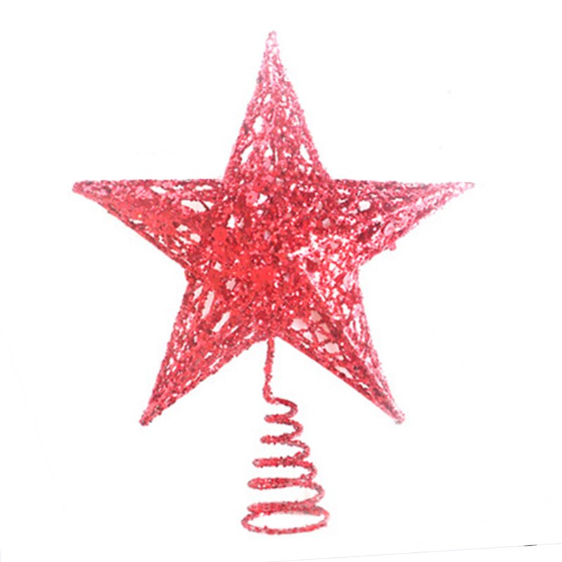 Decoración Para árbol de Navidad, adornos para escaparate de Navidad, luces de estrellas, brillantes, escaparates para ventana, suministros para en casa, 1x20CM: Rojo