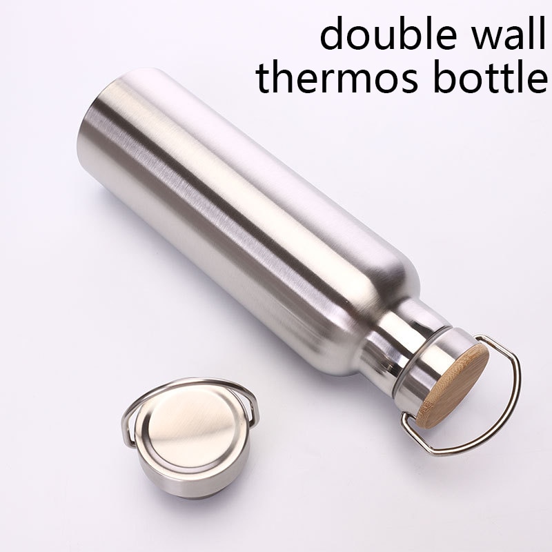 stainless steel thermos bottle double wall water bottle for travel camping hiking cycling