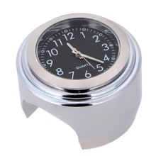 7/8 Universele Chrome Motorcycle Waterdichte Stuurhouder Klok zwart