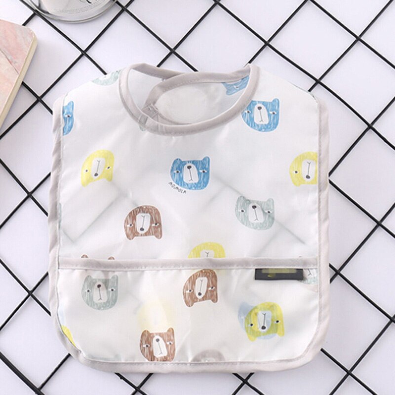 Baby Bibs Polyester Waterproof Lunch Feeding Bibs Baby Cartoon Feeding Cloth Children Apron Baby Bib Infant Slobber Saliva Towel
