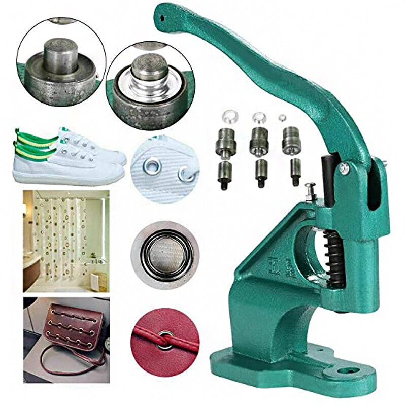 All Metal Manual Eyelet Machine 3 Size Die Mould+1,000 Eyelet Grommet Press 3 Dies Supply Kit