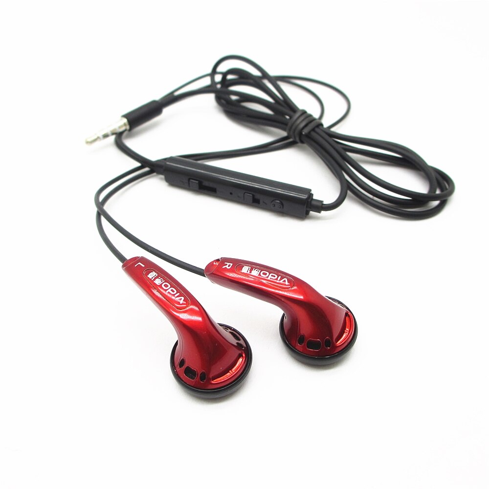 Vido Rode Oordopjes In Ear Oortelefoon Oordopjes Dynamische Platte Kop Plug Oordopjes HIFI Bass Oordopjes MX500 Zwart Met Mic: Red with Mic