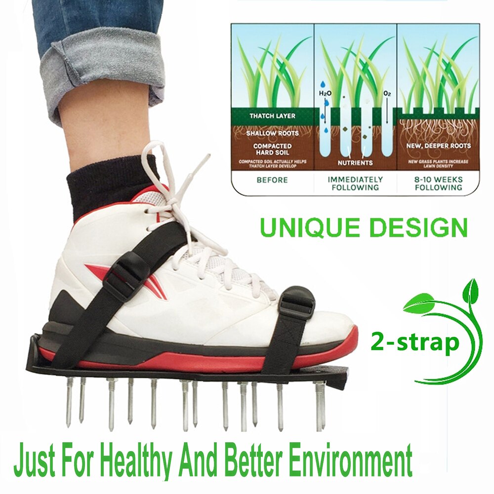 Sandales d'aérateur de pelouse revitalisantes, 1 paire de pointes d'herbe, pour le jardinage, la marche, les chaussures, les ongles, le jardinage