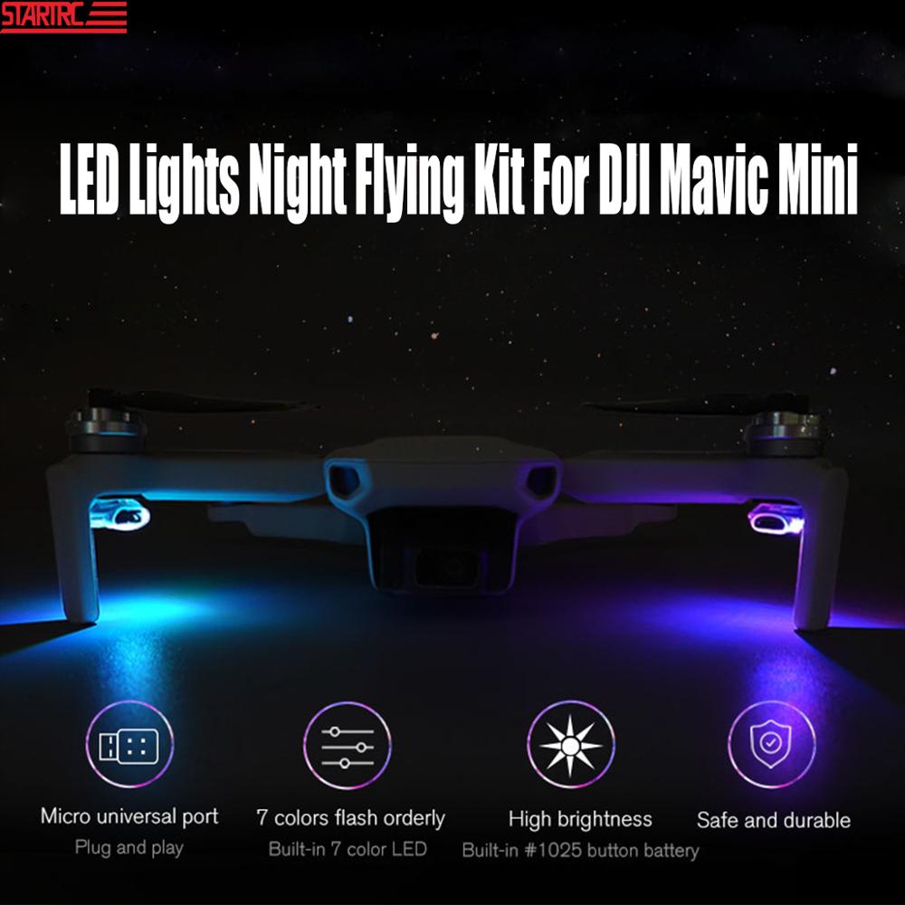 2 stk.mavic mini led-lys night flying kit signallys syv farve diy vælger til dji mavic mini drone tilbehør
