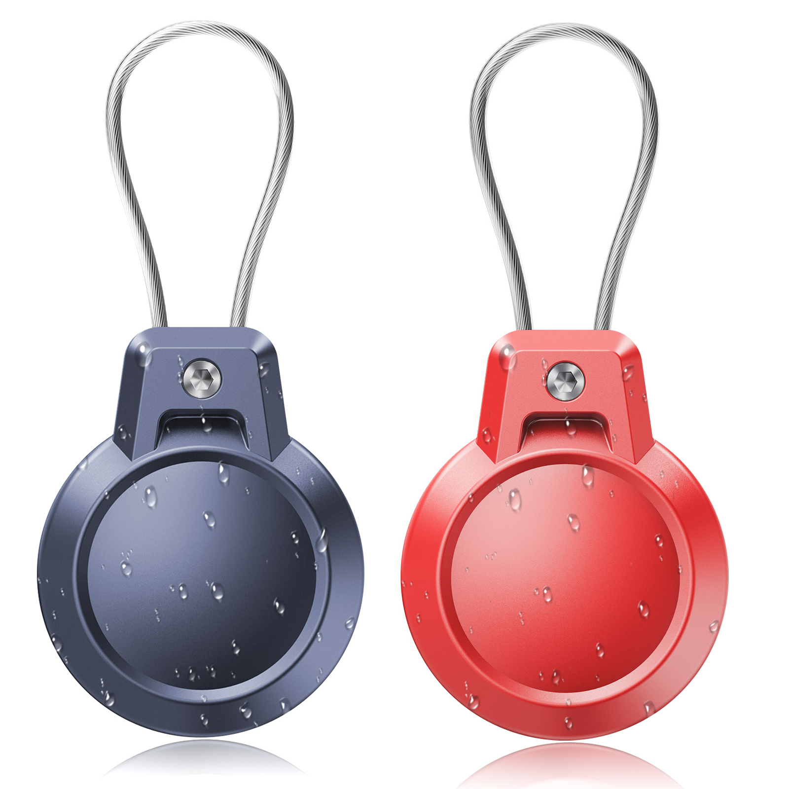 Gitfos vandtæt etui til apple airtag-holder 360 grader robust beskyttelsescover airtags nøgleringsholdere til bagage rygsæk: Lysegul