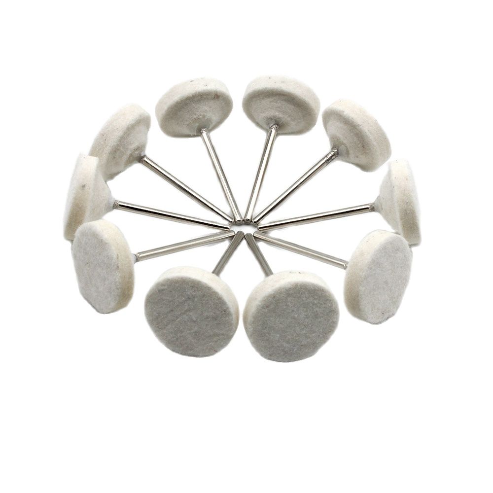 20pz Spazzola per lucidatura gioielli Feltro di lana di cotone Rettifica Levigatura Testa Abrasiva Lucidatura Ruota 2.35MM Gambo Trapano Utensile rotante: Viola