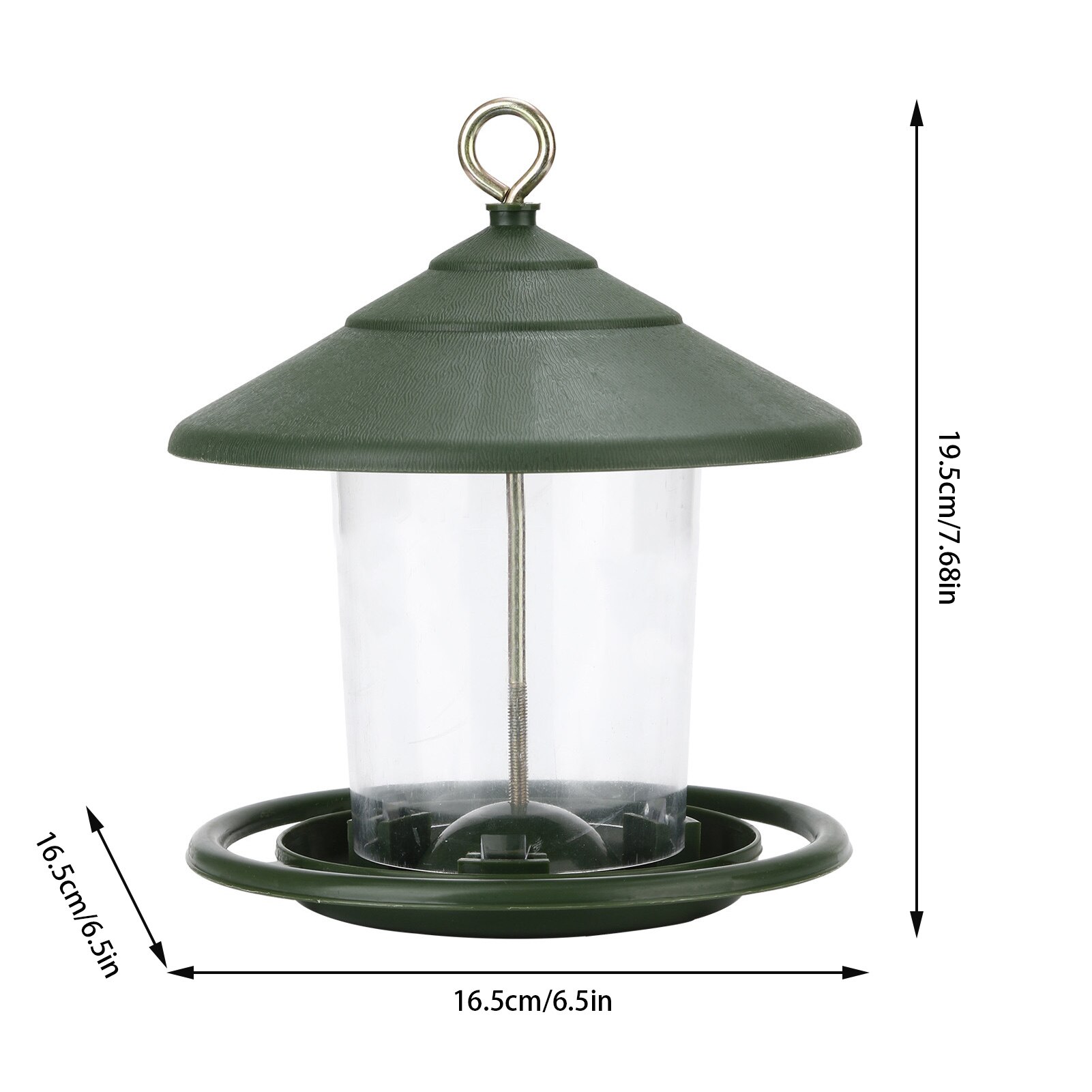 Outdoor Hanging Bird Feeder Clear Shell Plastic Feeder With Roof Hanging Automatic Bird Feeder Large Capacity Garden Bird Feeder