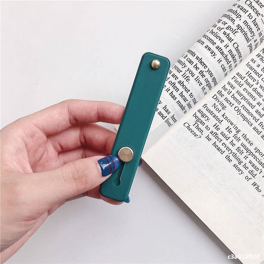 Candy Kleur Mobiele Telefoon Geval Beugel Polsband Ondersteuning Push Stretch Silicone Wrist Band Hand Vinger Grip Socket Houder: Dark Green
