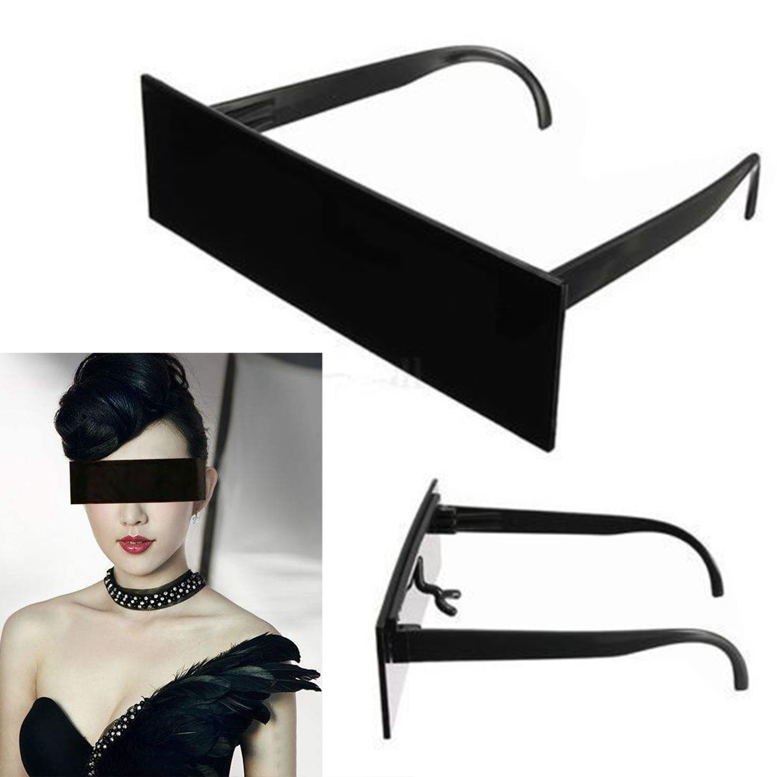 Fancy briller photobooth rekvisitter censur i ét stykke sort øje overdækket bar internet solbriller til kostume xmas fest cosplay