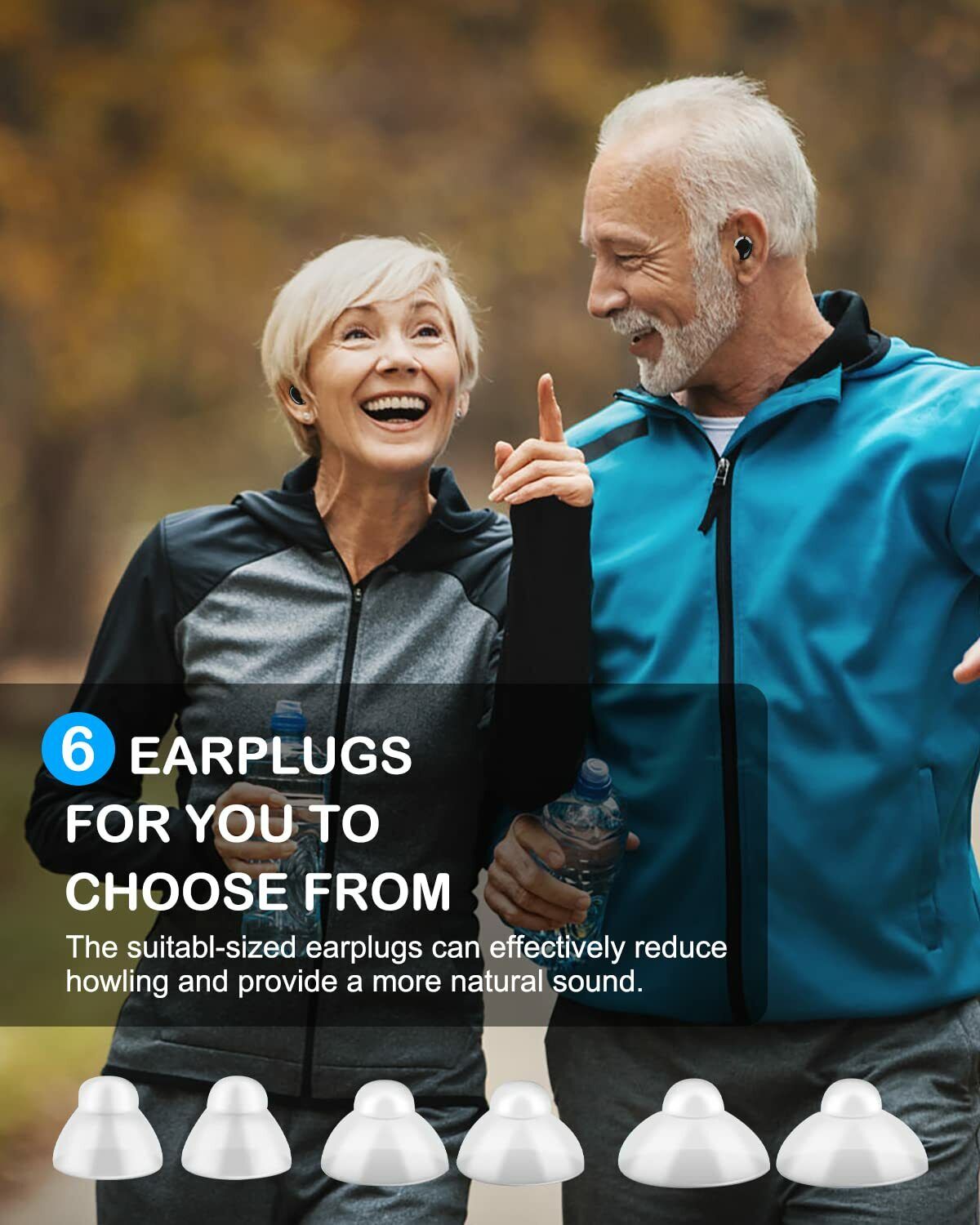 Hearing aid, rechargeable Adjustable hearing aid amplifier For mild to moderate hearing loss for seniors