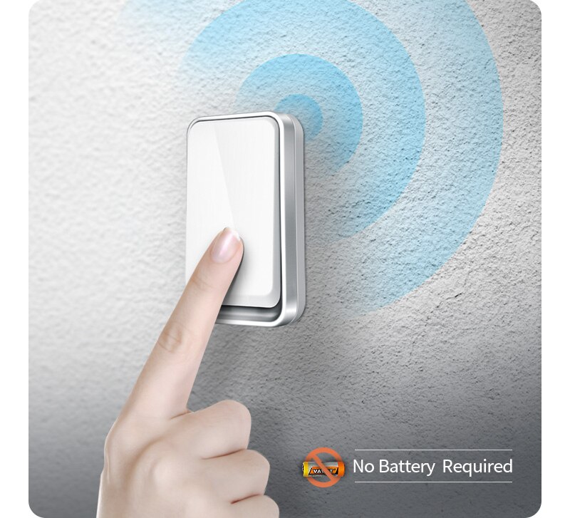 Wireless Doorbell Waterproof Self-powered Smart Door Bell Home No Battery Required Cordless Ring Dong Chime timbre calling
