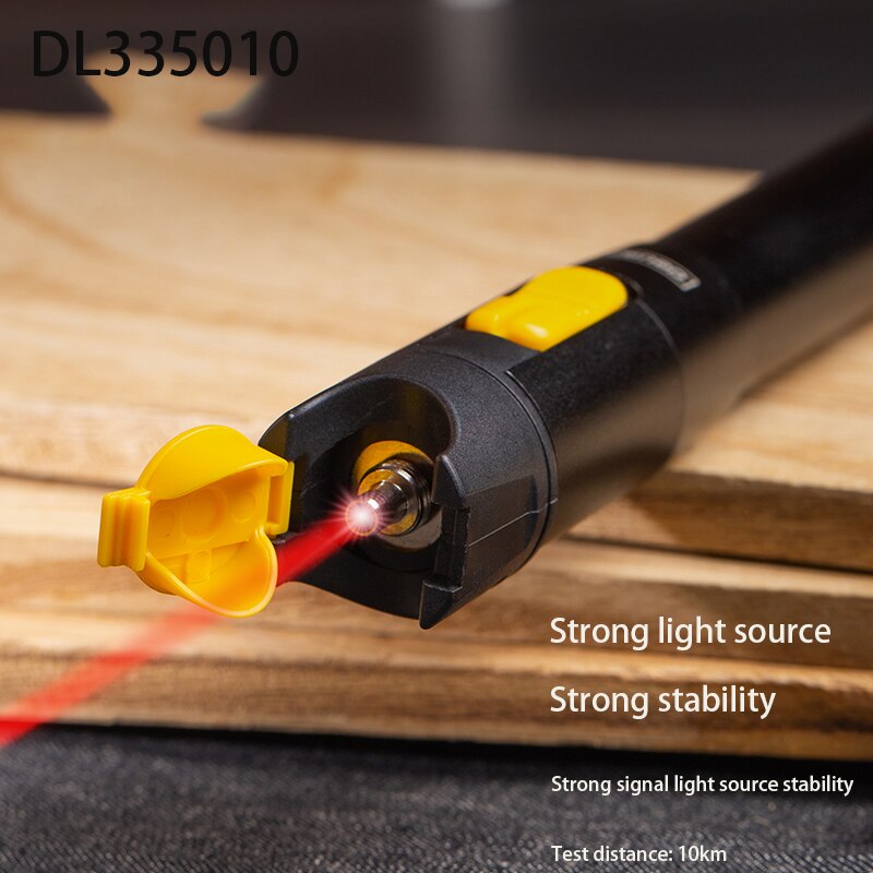 Deli DL335010 Optical Fiber Test Pen 10KM Detection Distance Rated Voltage 3V Power Greater Than 10mw Output Wavelength 650nm