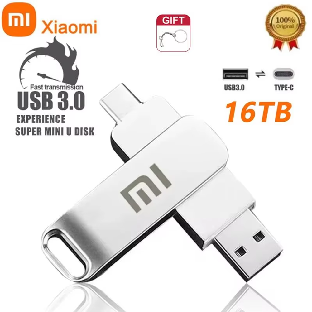 Xiaomi USB Stick 16TB U Disk High Speed Transfer 8TB USB 3.2 Type-C Interface 4TB 2TB USB Flash Drive Telefoon Draagbaar USB-geheugen