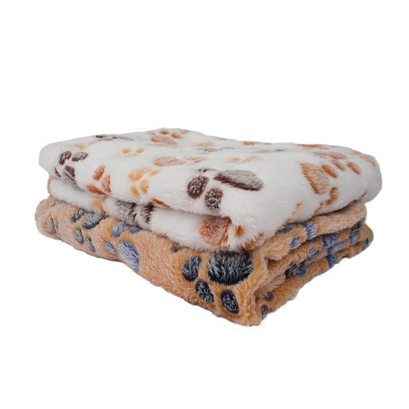 Huisdier Zachte Huisdier Deken Winter Hond Kat Bed Mat Foot Print Warm Slapen Matras Small Medium Honden Katten Coral Fleece dierbenodigdheden