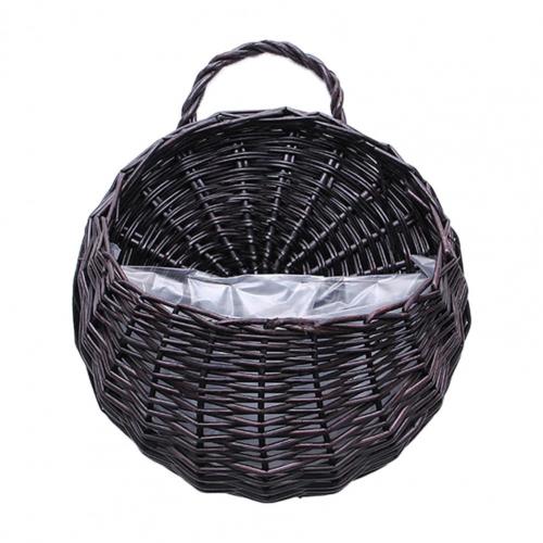 Panier suspendu pour plantes en rotin et osier, cintre rond Anti-déformation, utile et attrayant pour le bricolage: Dark Coffee 30cm