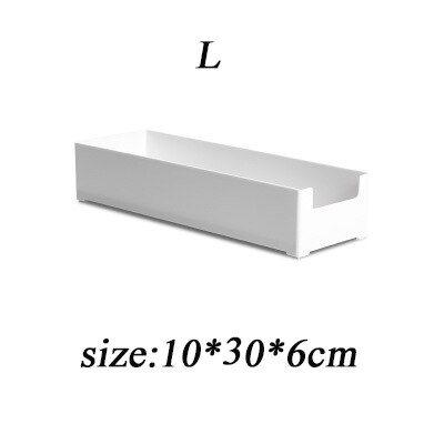 Adjustable Drawer Style Organizer Plastic Closet Drawer Divider Tray Makeup Organizer Sundries Container Cutlery Storage Box: L