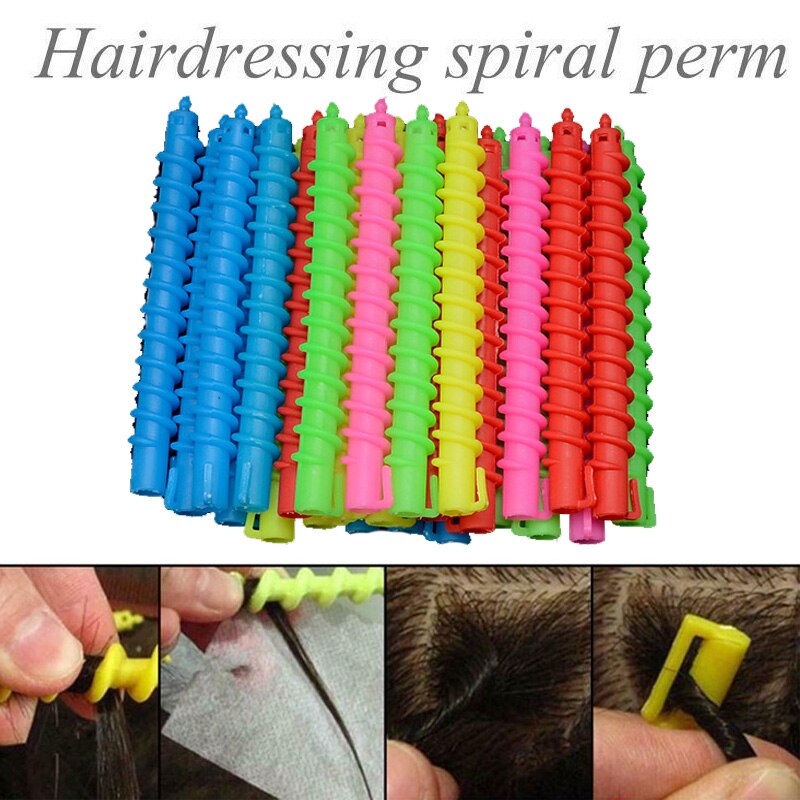 17/26PCS Hair Perm Rods Plastic Long Spiral Hair Perm Rod Hairdressing Styling Curler Rollers Salon Tool