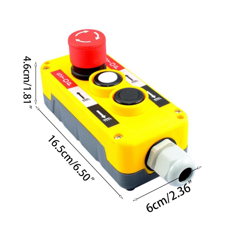 Waterproof Industrial Push Button Switch Emergency Stop for Electric Crane Hoist Pendant Control Station E7CB