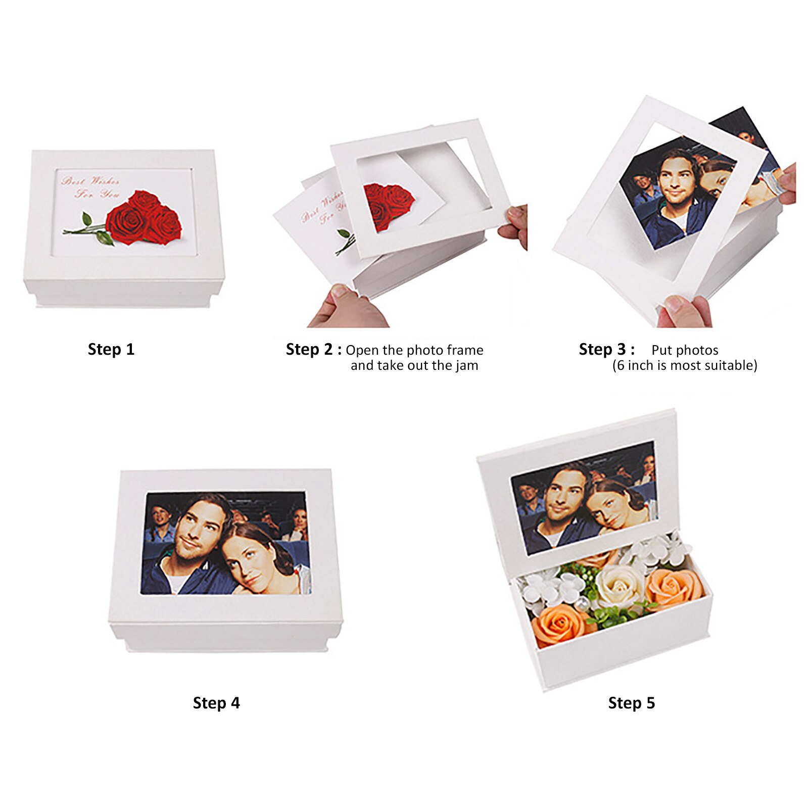 Everlasting Flower Photo Frame Box DIY Frame Rose Flower Emits A Fragrance Like Flowers Perfect For Valentine's Day