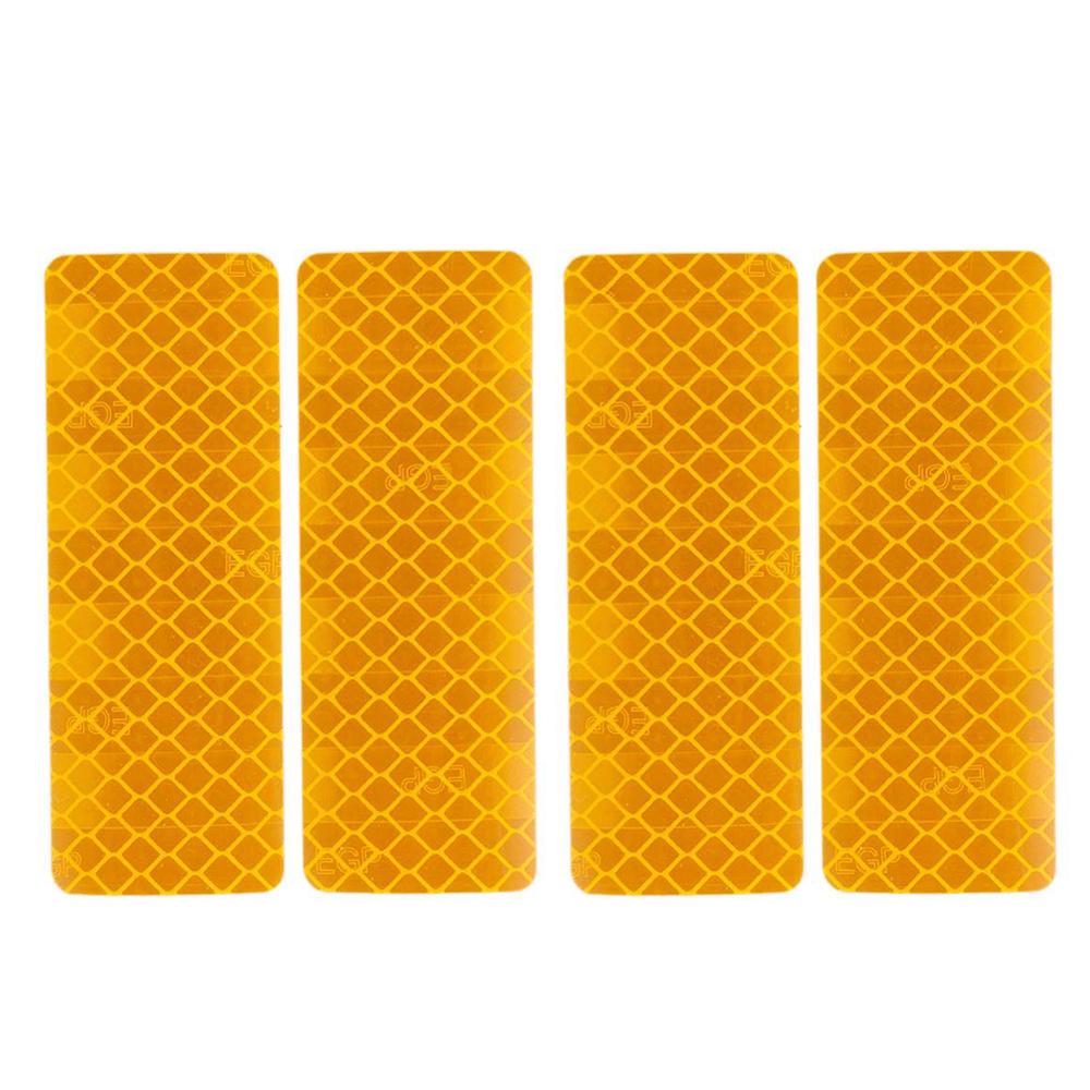 2/4Pcs Reflective Sticker Traffic Safety Warning Mark Car Reflective Strip Tape Luminous Car-styling Bumper Decals Auto Decor: Yellow 4pcs