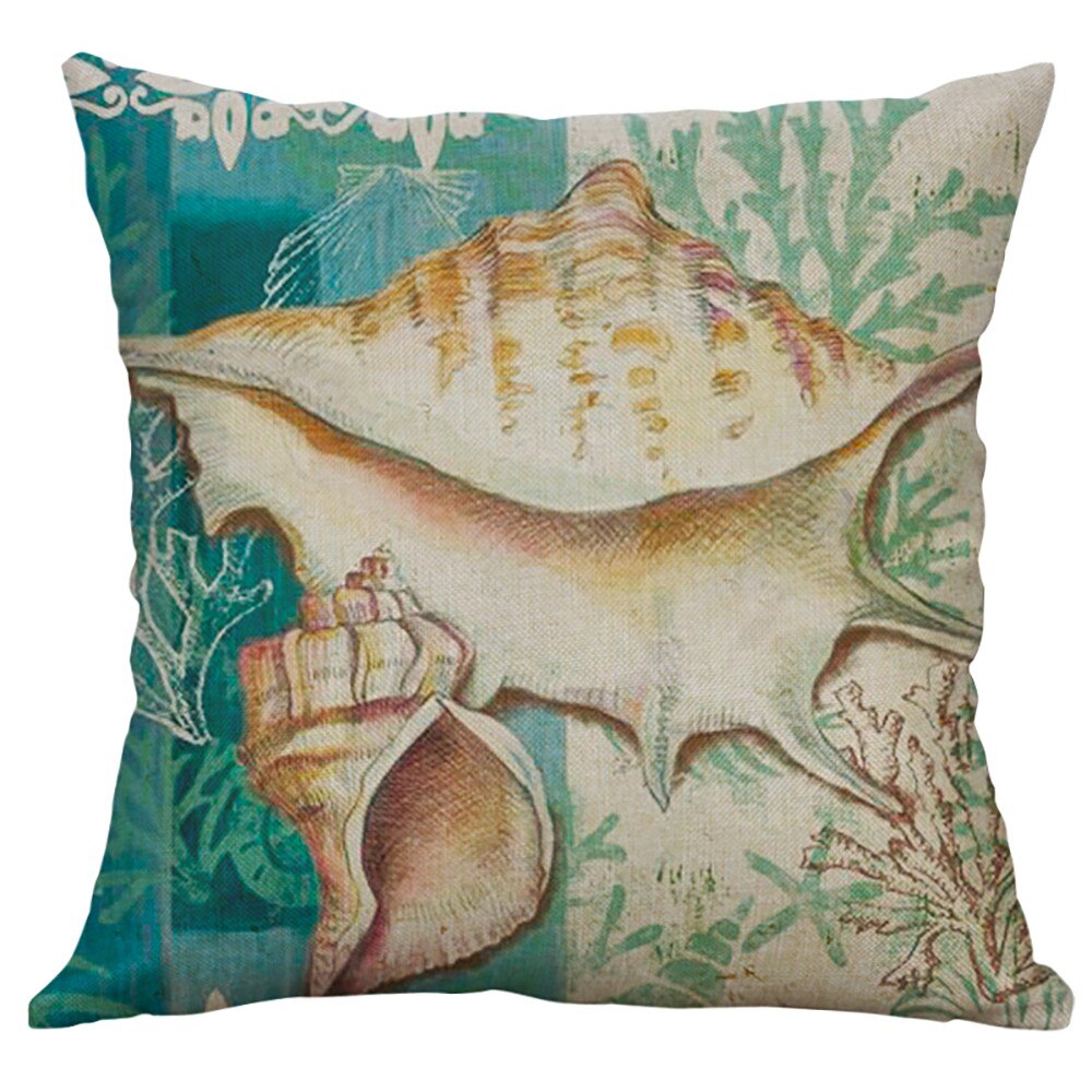 Dakimakura Marine Life Turtle Conch Shell Sea Creatures Cushion Soft Linen Blend Pillow Home Sofa decor relleno cojn: B
