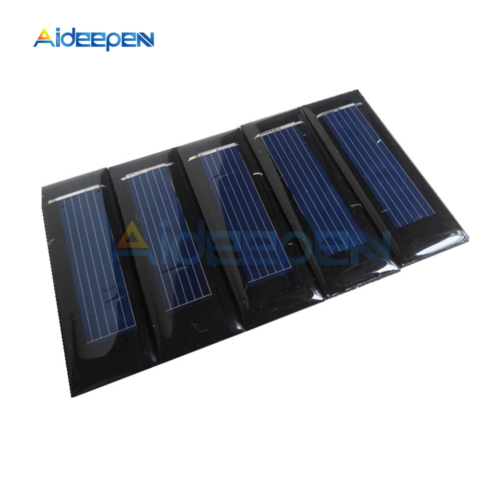 Mini Solar Panel DIY Solar Cells Accessories Photovoltaic Module PV Module 0.5V 100mA 53*18*2.5mm