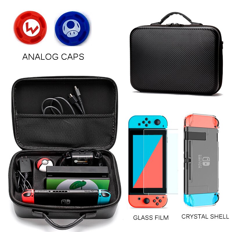 Hand Bag for Nintend Switch Travel Carrying Box Protective Case for Nintendo Switch NS Console Pokeball Game Accessories Storage: B 5 in 1