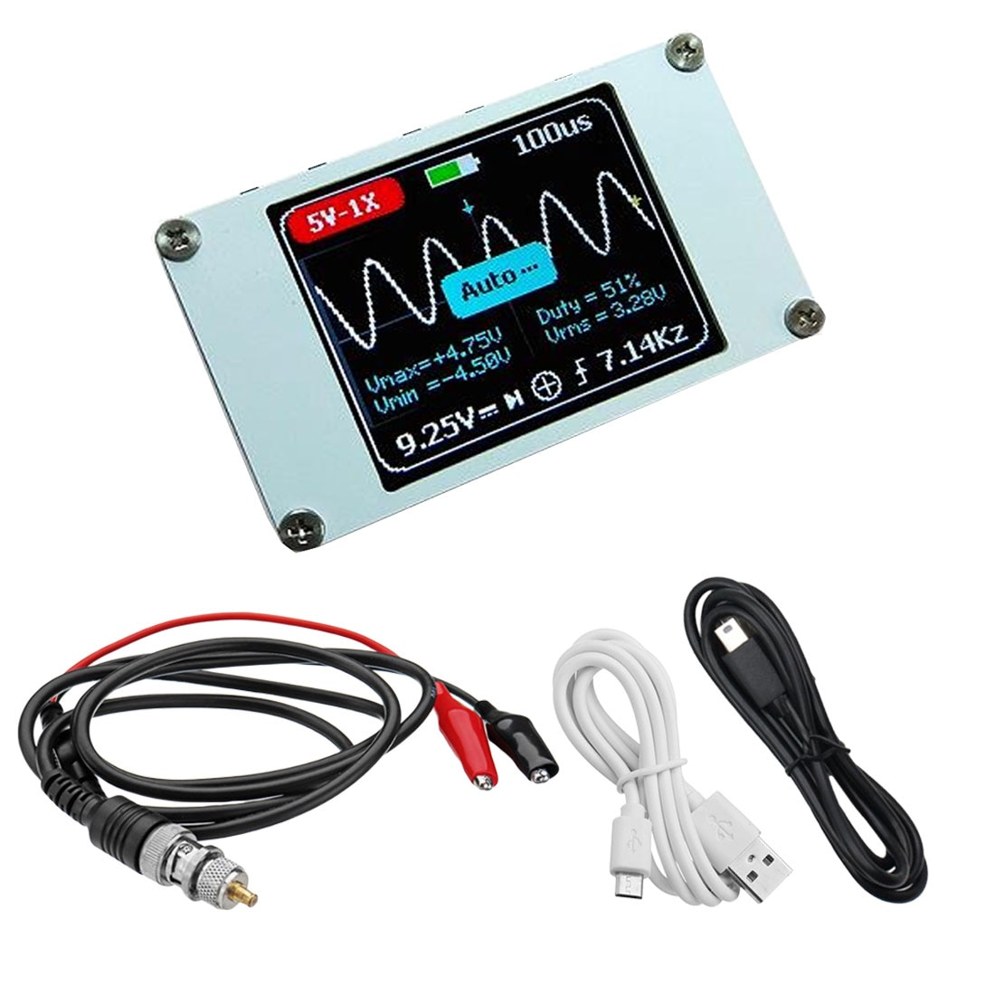 1 Set Handheld Mini Pocket Portable Ultra-small Digital Oscilloscope 1M Bandwidth 5M Sample Rate Digital Oscilloscope Kit