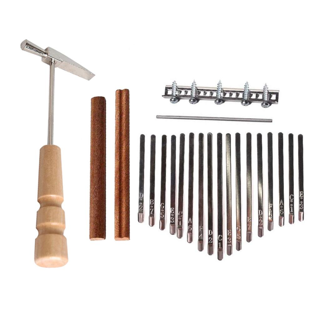 1Set 17 Toetsen Kalimba Diy Sleutels & Bridge & Tuning Hamer Kit Thumb Piano Musicial